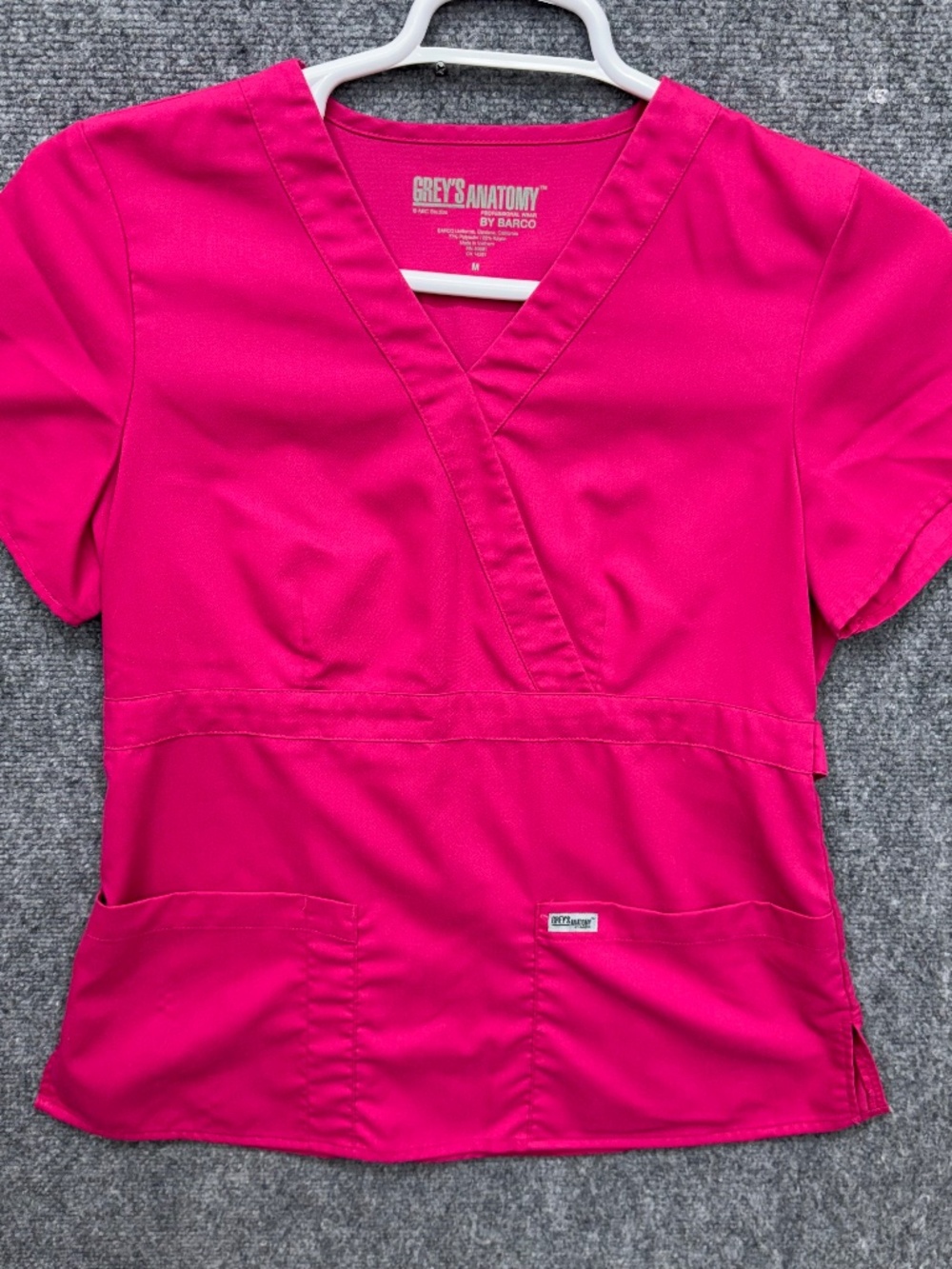 Grey's Anatomy by Barco Uniform Pink Short Sleeve Scrubs Top Women's Size M